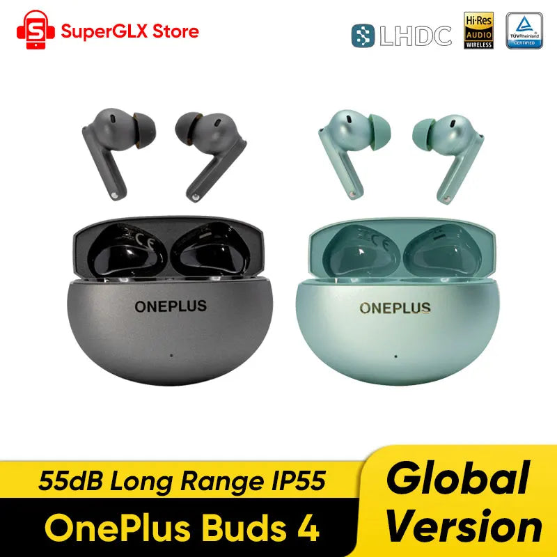 OnePlus Buds 4 Global Version True Wireless AI Call Noise cancelling Earphones 55dB Long Range IP55 Waterproof Portable Earbuds