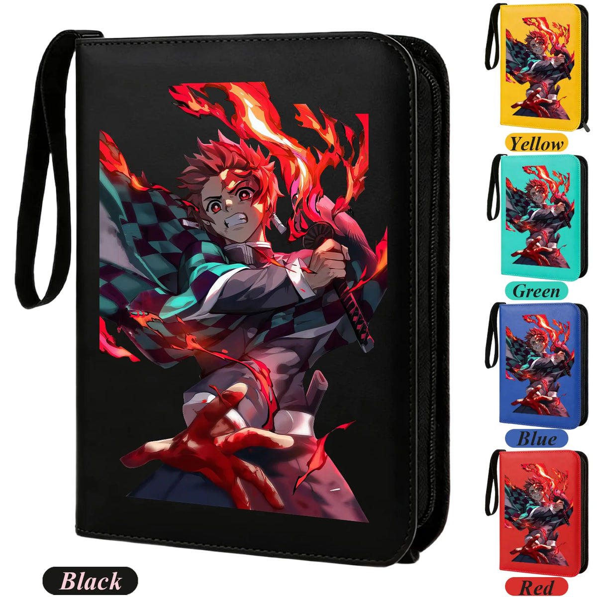 400pcs Anime Demon Slayer Zipper Card Album Book Collection Card Storage Folder Hold Tanjiro Game Cards Binder Holder Protector