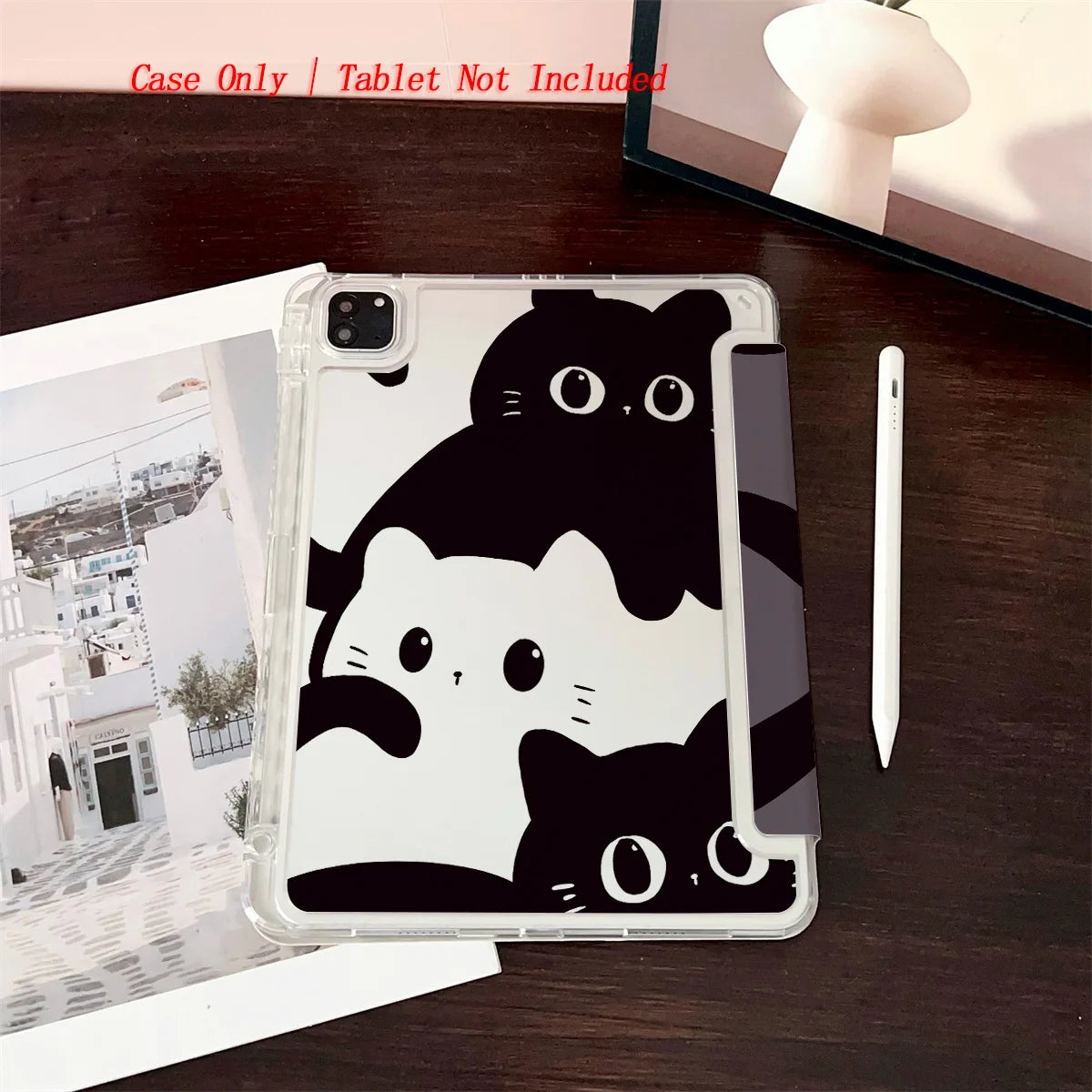 Stylish Mysterious Y-Fold Small Black Cat Patterns iPad Case For Apple iPad 10.2 Inch Air 4 Pro 11 Mini 5 Durable Cover