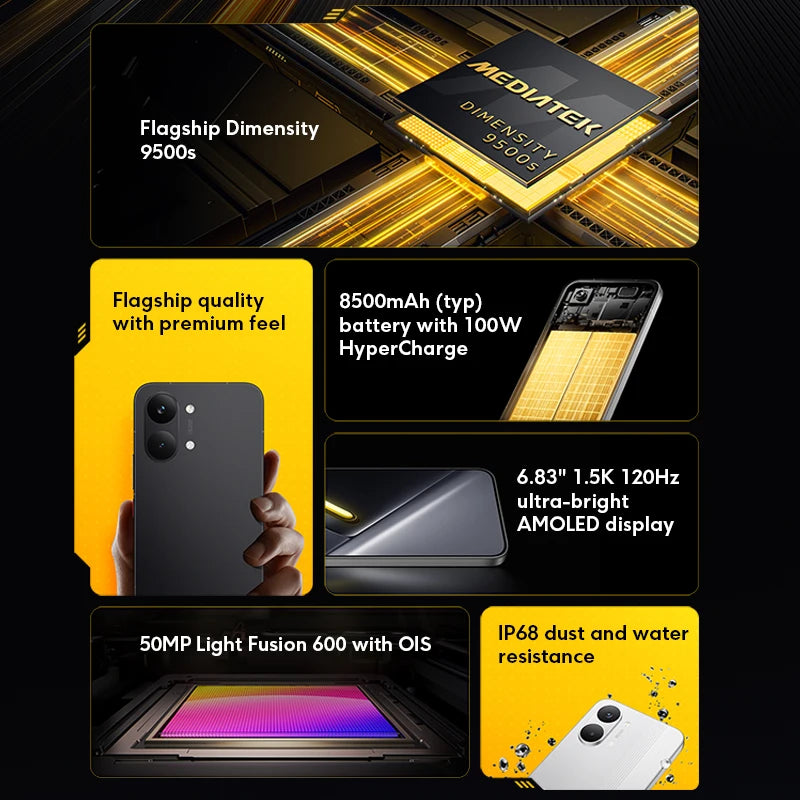 【World Premiere】Global Version  POCO X8 Pro Max 8500mAh Smartphone Dimensity 9500s 6.83'' 1.5K 120Hz Ultra-Bright AMOLED Display