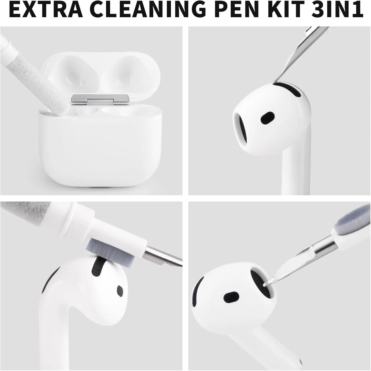 KUTOU 4 Pairs Liquid Silicone Ear Tips for Airpods Pro 1 2 Noise Reduction Pad Earplugs Boxed Ear Caps Comes with Cleaning Pen