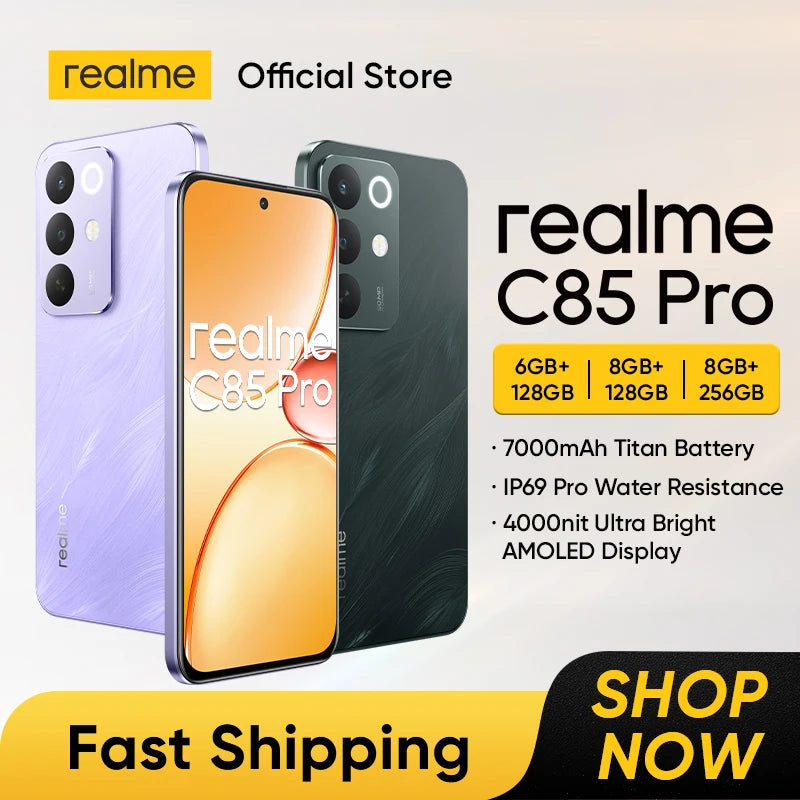 [In Stock] realme C85 Pro Smartphone 6.8" 120Hz AMOLED Display 7000mAh Battery 45W Charge IP69 Pro NFC 50MP Camera