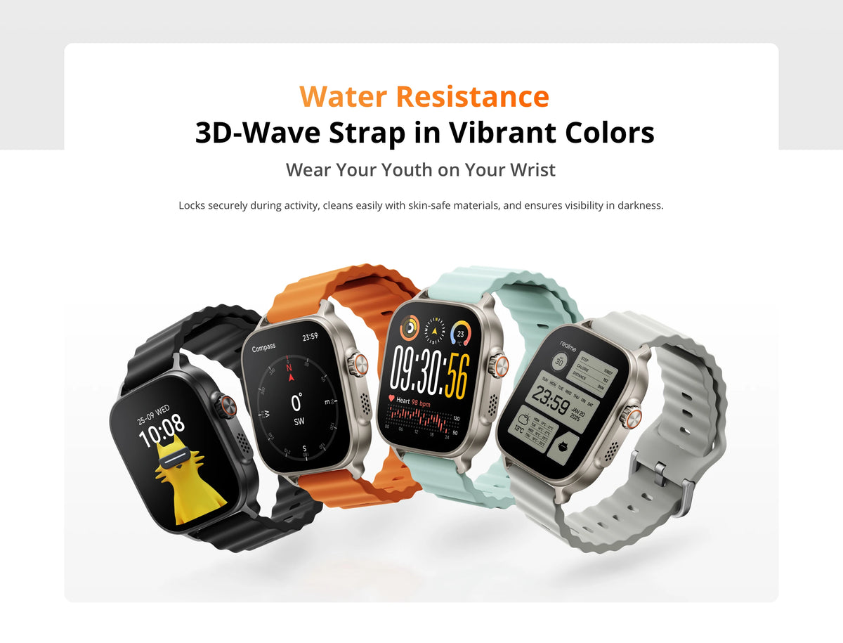 realme Watch 5 Smart Watch Global Version 1.97" AMOLED Display Sports & Health Monitoring 14-day Battery Life IP68 Bluetooth 5.3