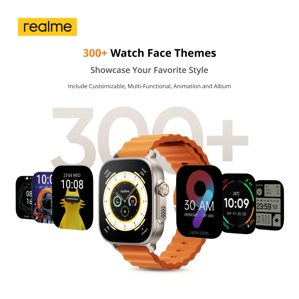 realme Watch 5 Smart Watch 1.97" 2D Flat AMOLED Display Compass & Independent GPS with 5 GNSS 14-day Battery Life NFC Card IP68