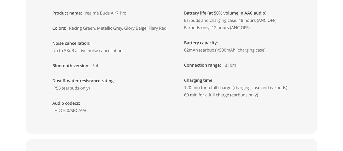 realme Buds Air 7 Pro TWS Earphone AI Live Translator 53dB Noise Cancellation 3D Spatial Effect 11+6mm Dual-dac Driver LHDC 5.0