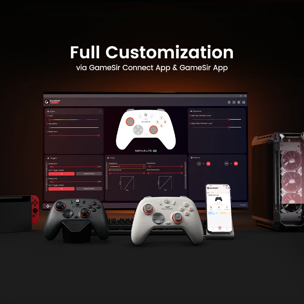 GameSir Nova Lite 2 Switch Controller Wireless Gamepad with Hall Effect for Nintendo Switch iPhone Android Phone PC Joystick