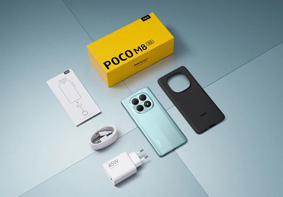 POCO M8 5G Global Version Smartphone 256GB 512GB Snapdragon® 6 Gen 3 NFC 6.77" 120Hz Display 50MP Main Camera 45W Charging