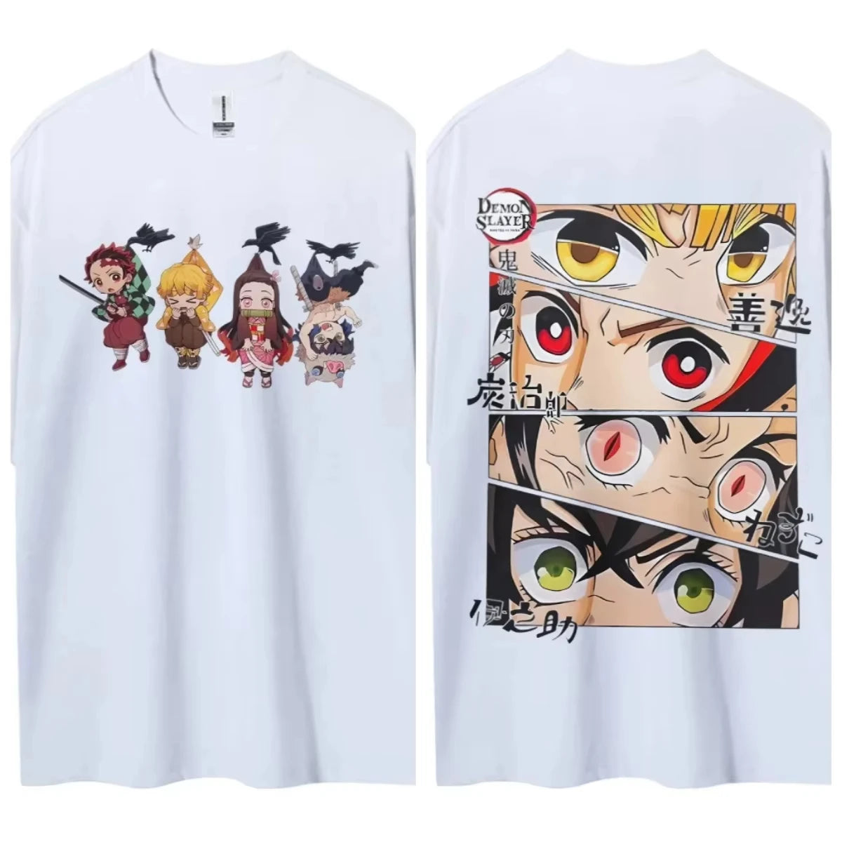 Demon Slayer Men's T-shirt Kamado Tanjiro Japan Anime Summer Boy Spring and Autumn Children's Short Sleeves Parent-Child Wear