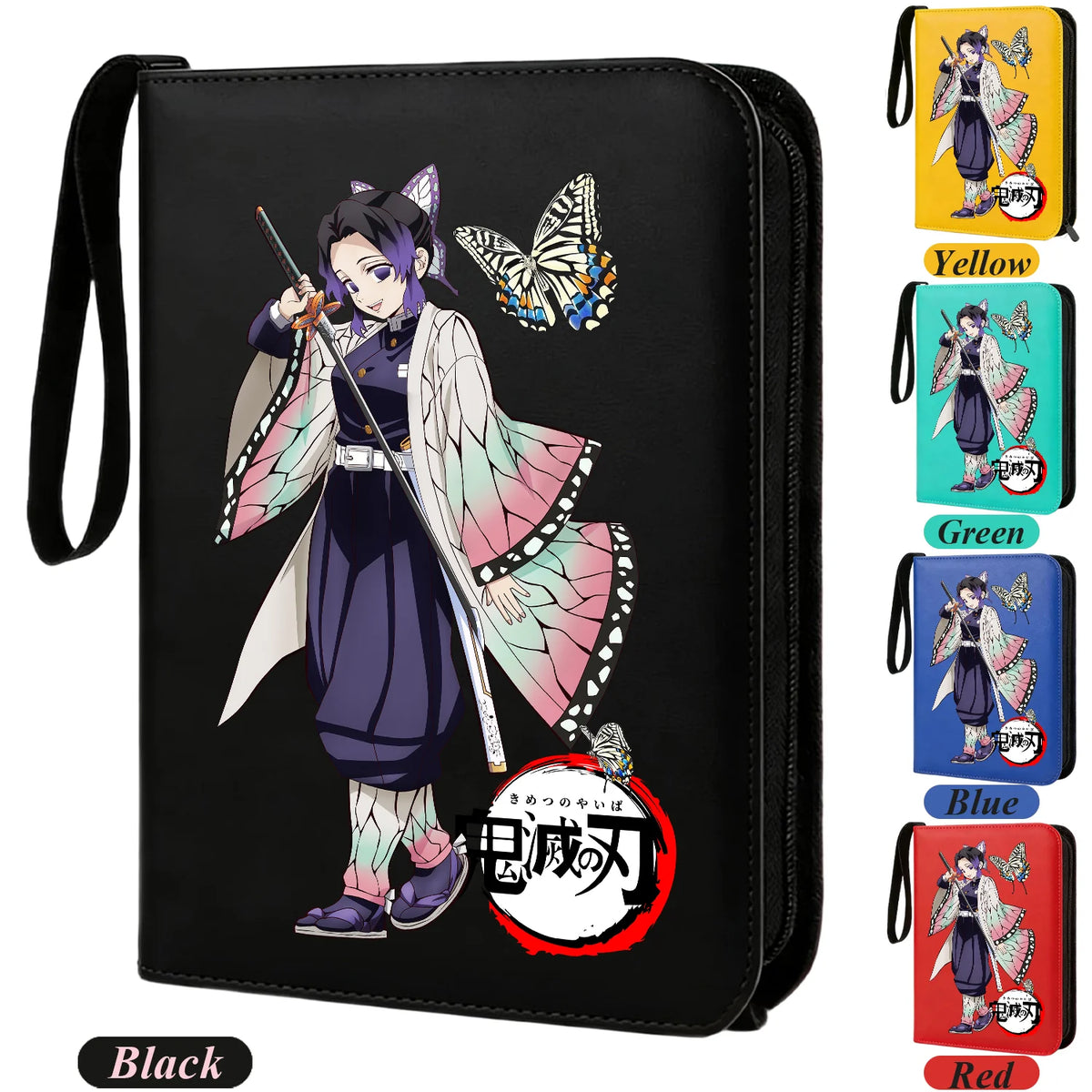 400pcs Anime Demon Slayer Zipper Card Album Book Collection Card Storage Folder Hold Tanjiro Game Cards Binder Holder Protector