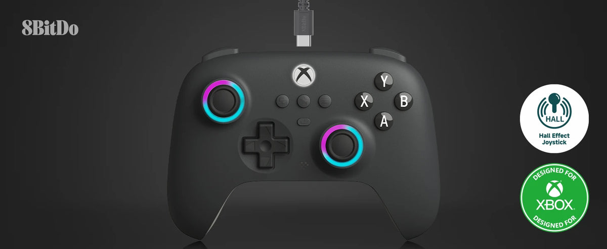 8BitDo Ultimate C Wired Controller USB Gamepad with Hall Effect Joysticks for PC Windows and Xbox Series X、Series S, Xbox One,.