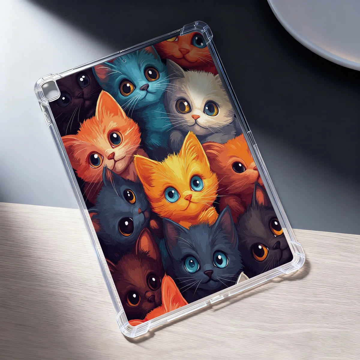 Clear Transparent Tablet Case for Apple iPad Pro 12.9 13 9.7 10.5 A16 11 10 9 8 Air 13 Mini 6 5 4 Cover Cute Artistic Cat Shell