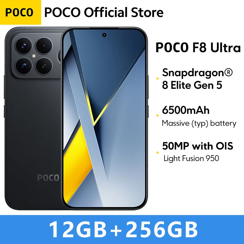 POCO F8 Ultra【World Premiere】Global Version Smartphone Snapdragon 8 Elite Gen 5 50MP 6.9" 120Hz display 6500mAh battery
