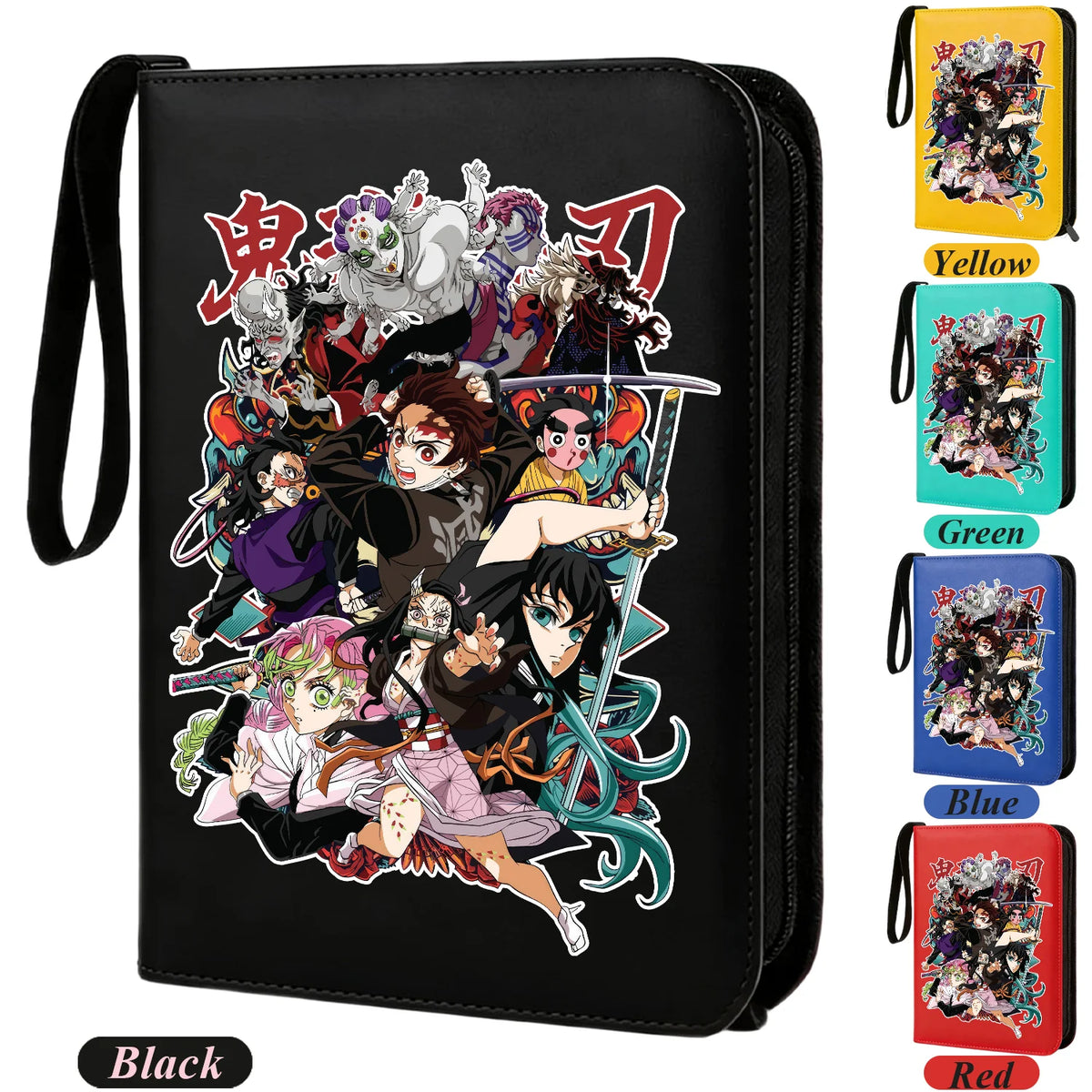 400pcs Anime Demon Slayer Zipper Card Album Book Collection Card Storage Folder Hold Tanjiro Game Cards Binder Holder Protector