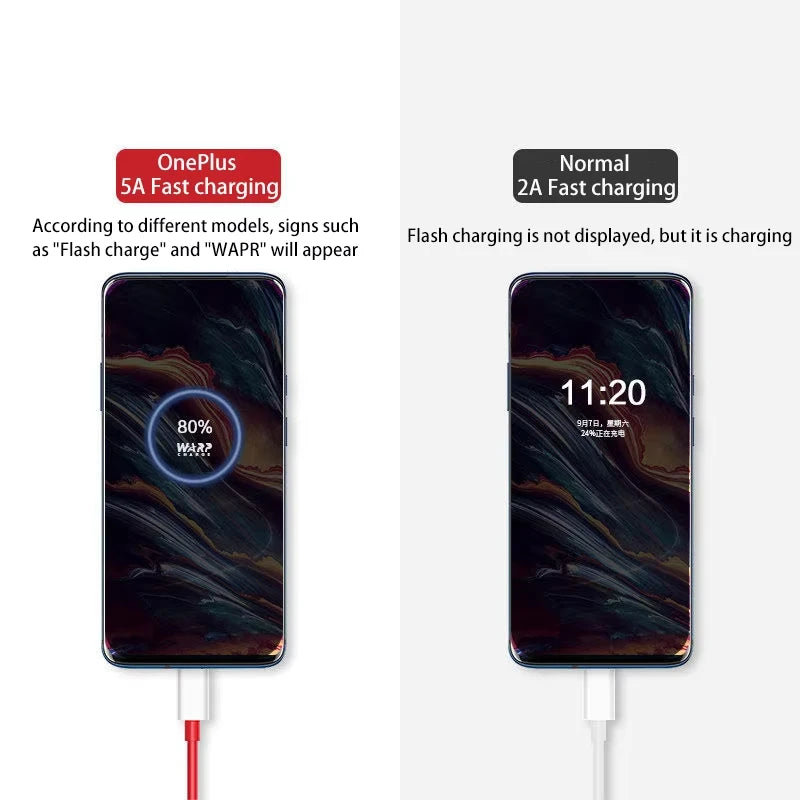 Oneplus 13 12 11 Cable Original 80W Supervooc Warp Charge Usb Type C Cable 100W Fast Charge One Plus 10T Nord CE 4 10 Ace 3 Pro