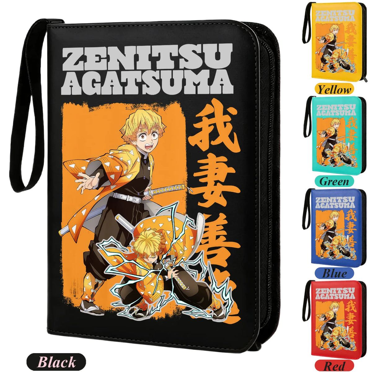400pcs Anime Demon Slayer Zipper Card Album Book Collection Card Storage Folder Hold Tanjiro Game Cards Binder Holder Protector