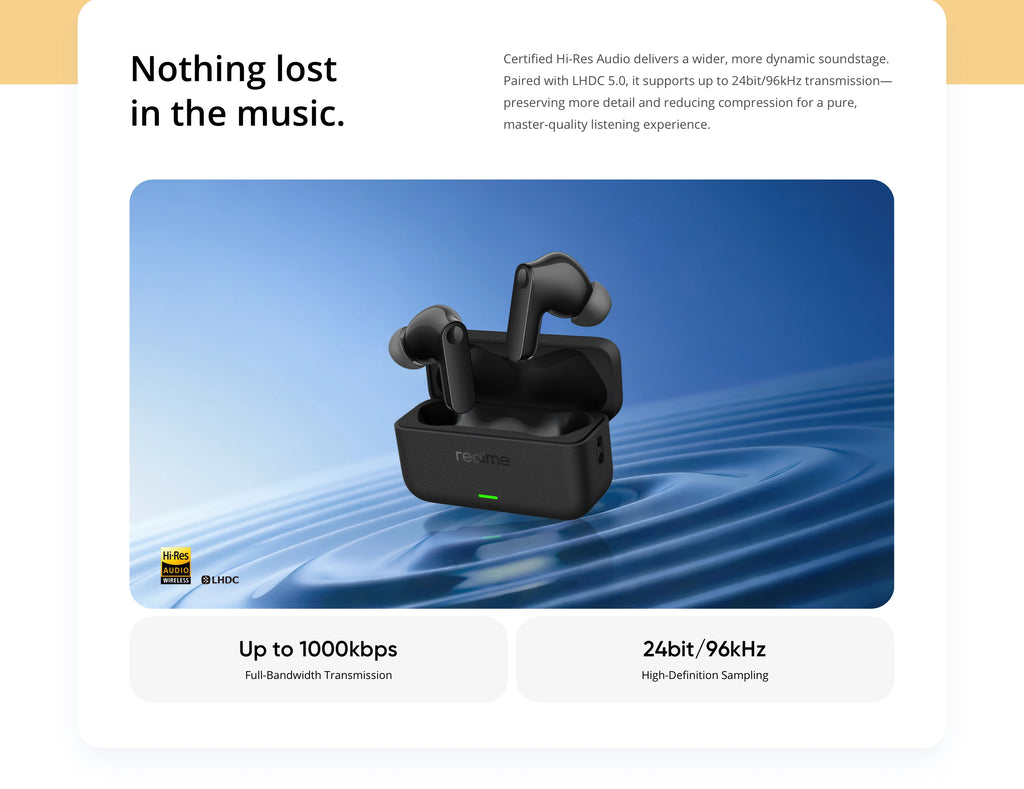 realme Buds T500 Pro TWS Earphones 50dB Noise Cancellation Up to 56 Hours of Playback Bluetooth 6.1 IP55 12.4mm Bass Driver