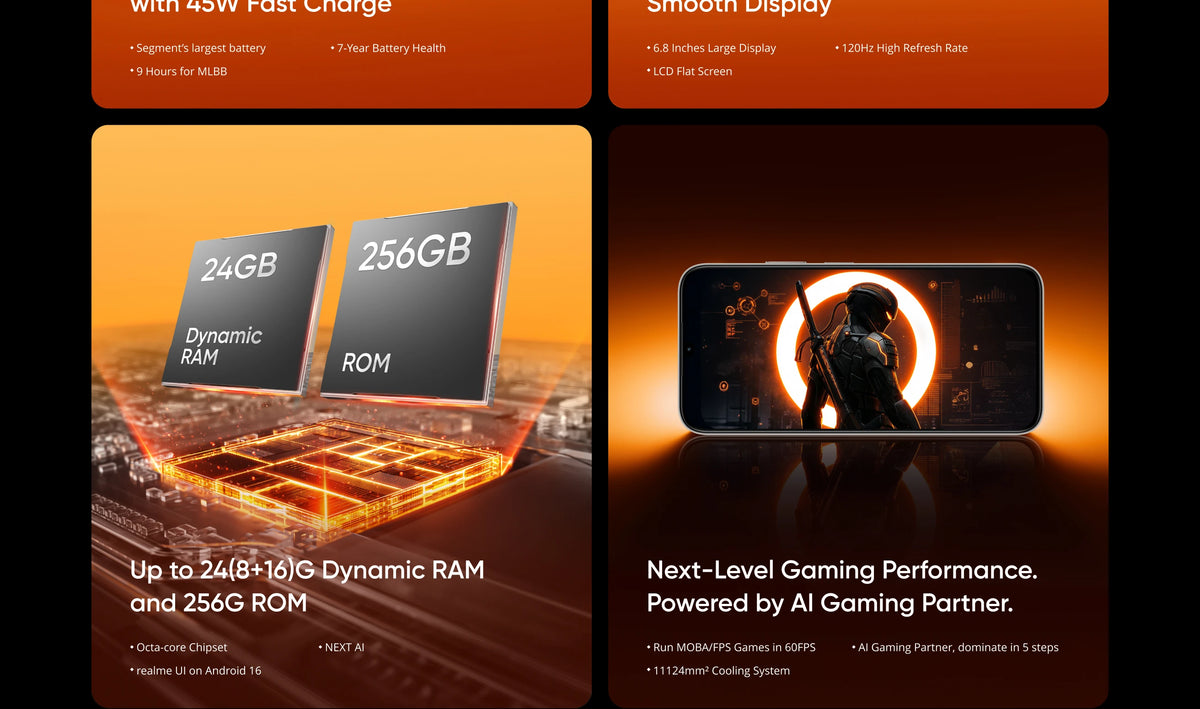 [New Launch] realme P4x Smartphone 6.8" 120Hz LCD Display UNISOC T7250 Chipset 50MP AI Camera 8000mAh Battery 45W Charge NFC