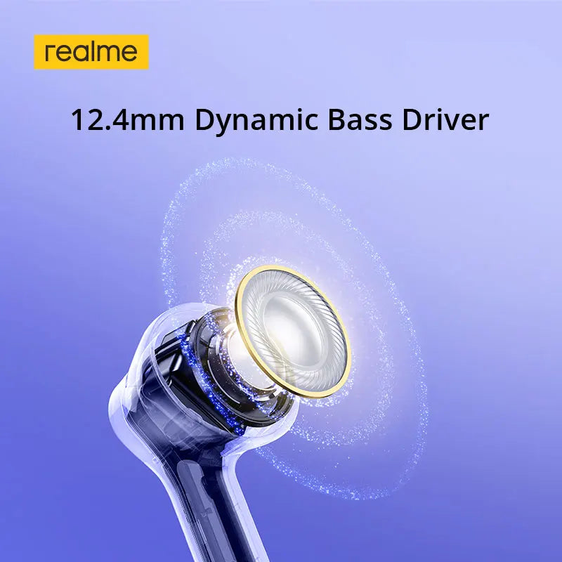realme Buds T200 Lite TWS Earphone 12.4mm Dynamic Bass Driver Up to 48 Hours of Playback AI Deep Noise Cancellation Bluetooth5.4