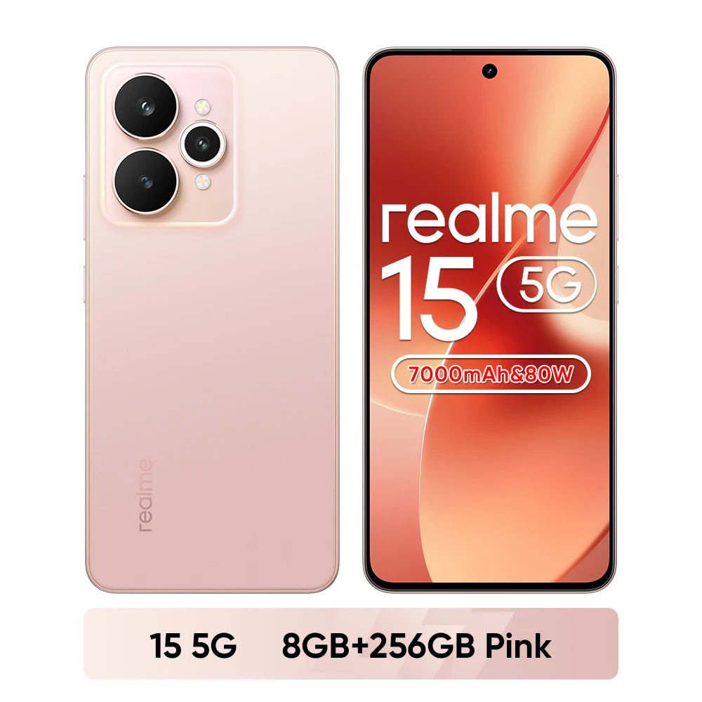 [World Premiere] realme 15 5G Smartphone Dimensity 7300+ 5G Processor 6.77"144Hz AMOLED Display NFC