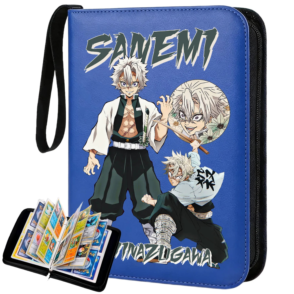 400pcs Anime Demon Slayer Zipper Card Album Book Collection Card Storage Folder Hold Tanjiro Game Cards Binder Holder Protector