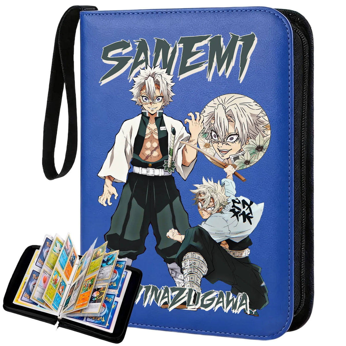 400pcs Anime Demon Slayer Zipper Card Album Book Collection Card Storage Folder Hold Tanjiro Game Cards Binder Holder Protector