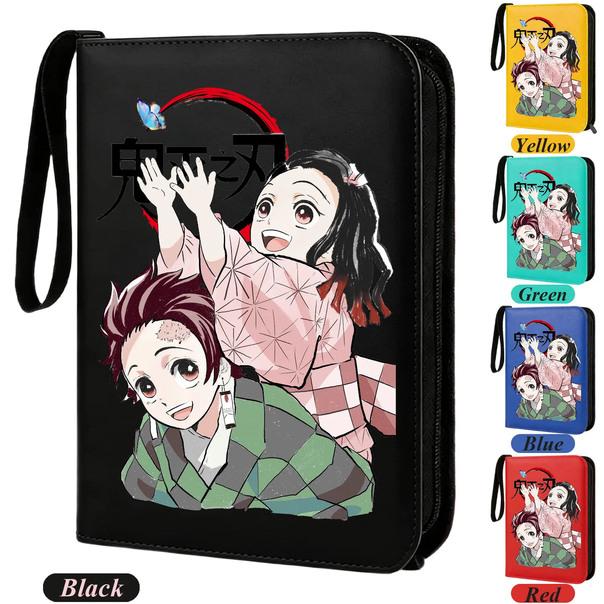 400pcs Anime Demon Slayer Zipper Card Album Book Collection Card Storage Folder Hold Tanjiro Game Cards Binder Holder Protector