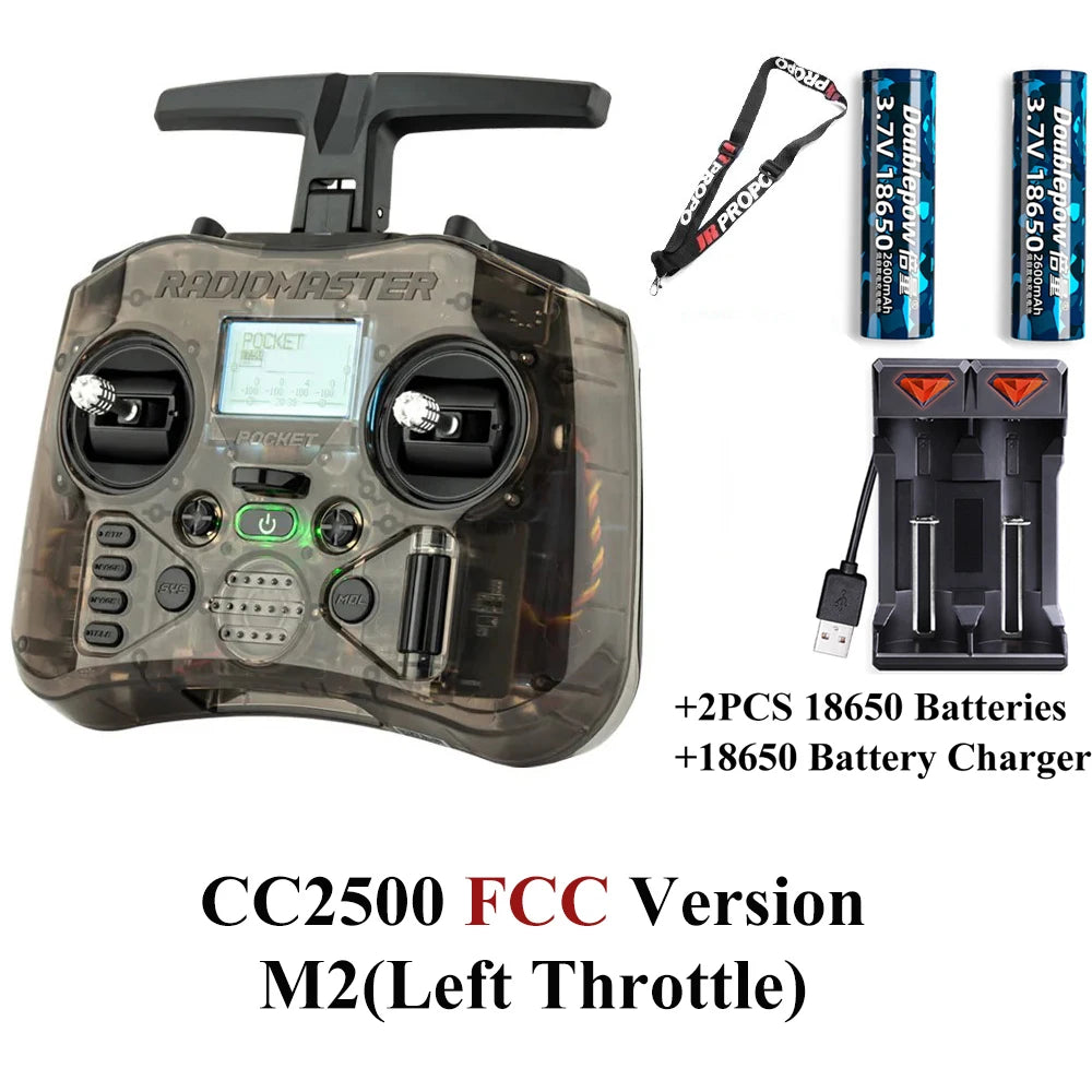 Radiomaster Pocket EdgeTX 2.4G Radio Controller FCC LBT (Mode2 Left-handed Throttle ) CC2500 / ELRS Hall Gimbal Transmitter