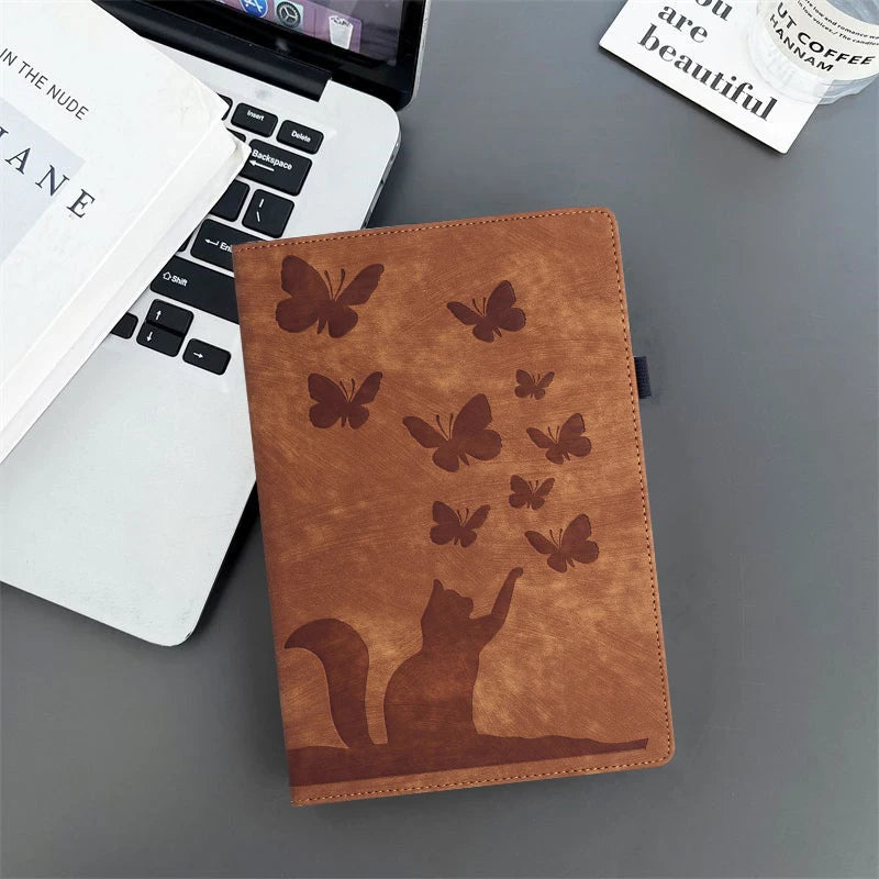 with Card Slot Butterfly Cat Tablet Case For iPad 2025 Pro Air MINI 10.2 10.9 11 12.9 13 inch 4 5 6 7 8 9 10th Generation Cover