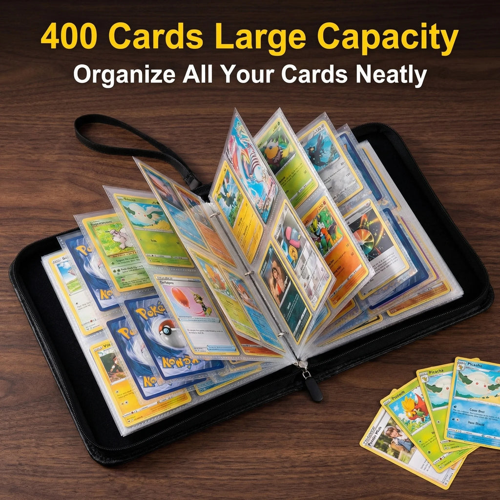 400pcs Anime Demon Slayer Zipper Card Album Book Collection Card Storage Folder Hold Tanjiro Game Cards Binder Holder Protector