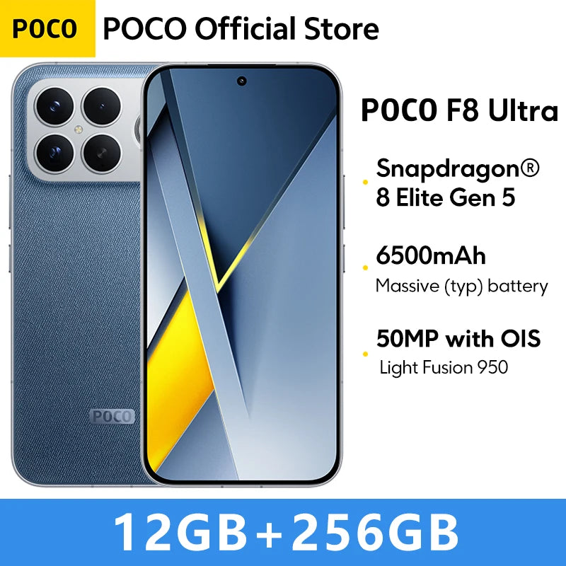 POCO F8 Ultra【World Premiere】Global Version Smartphone Snapdragon 8 Elite Gen 5 50MP 6.9" 120Hz display 6500mAh battery