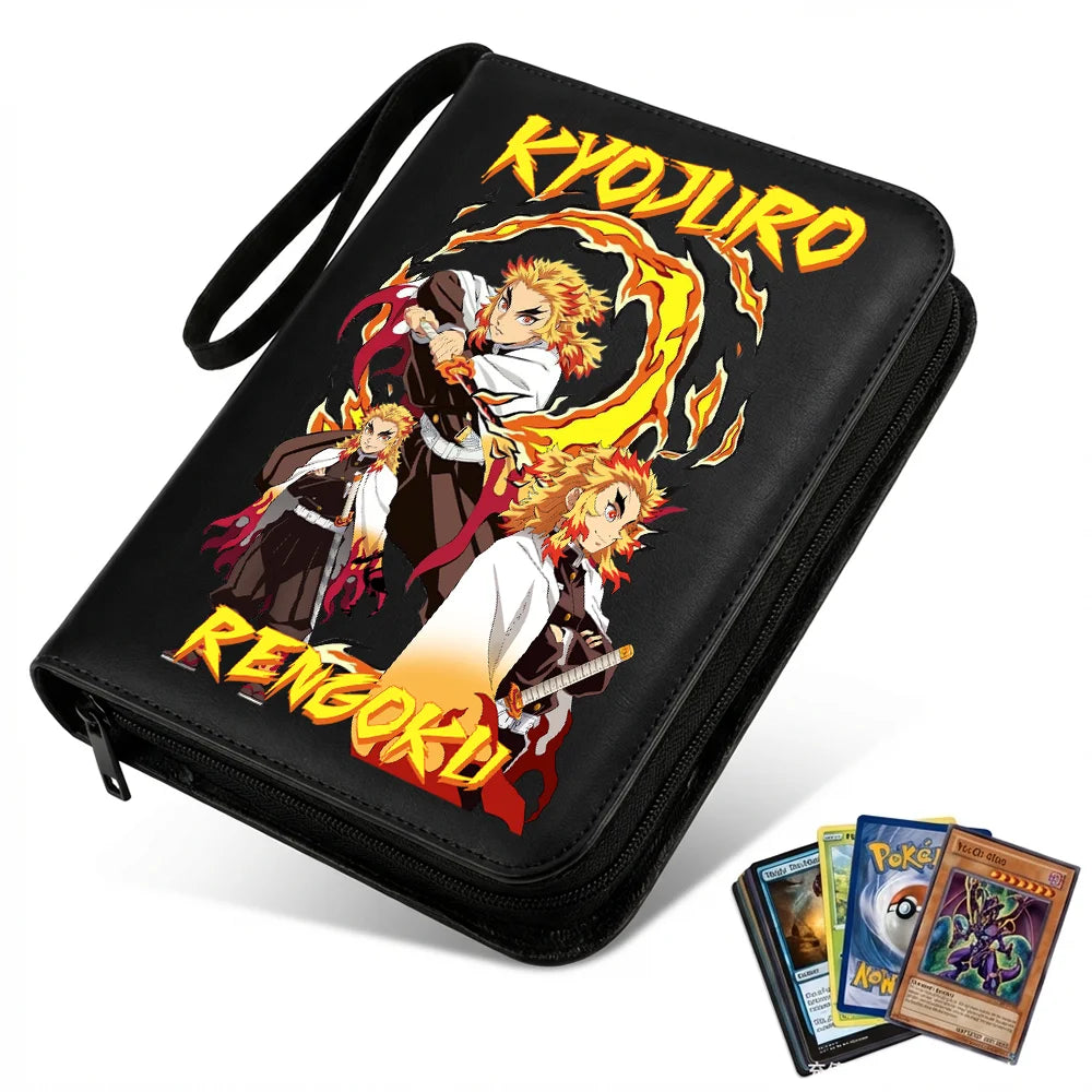 400pcs Anime Demon Slayer Zipper Card Album Book Collection Card Storage Folder Hold Tanjiro Game Cards Binder Holder Protector