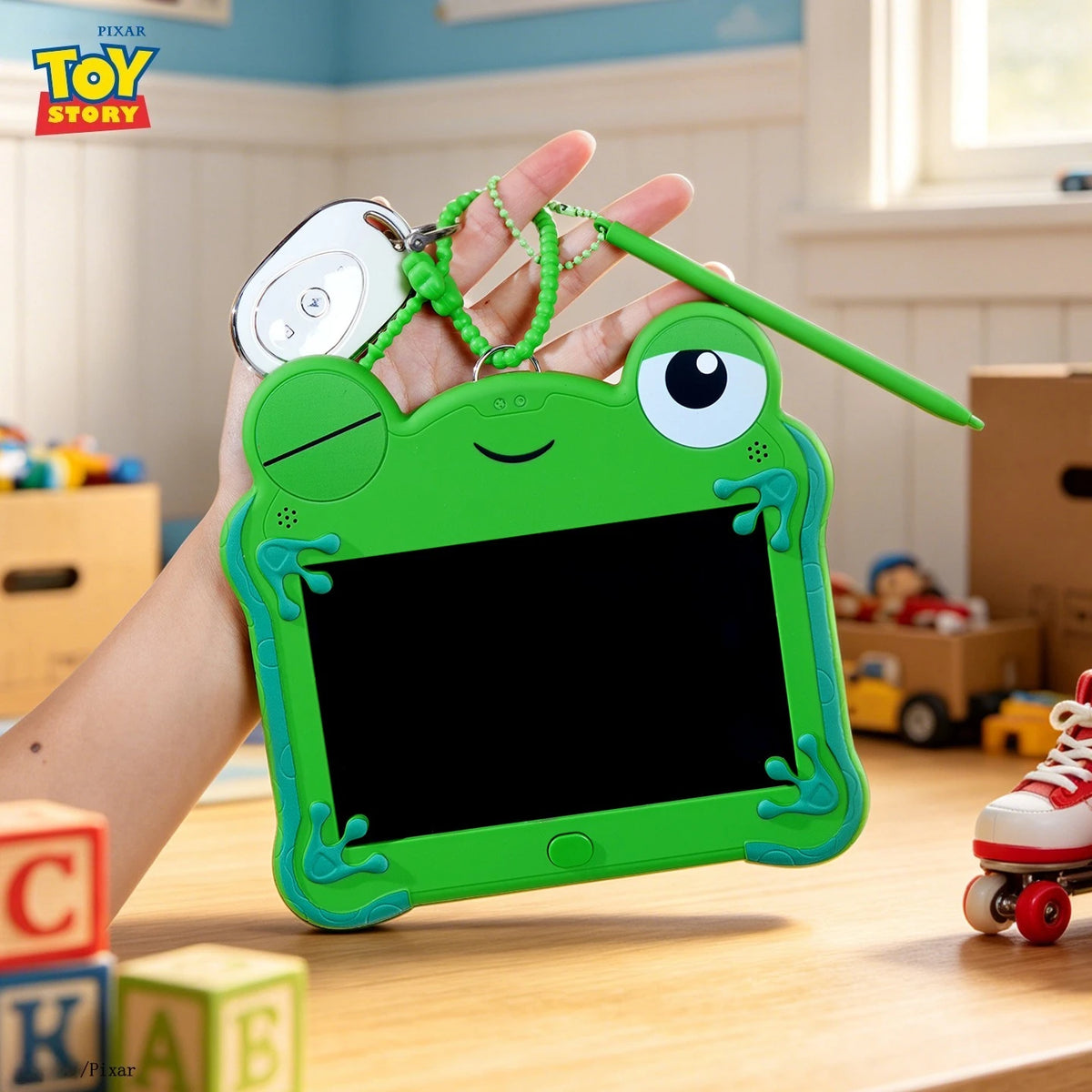 Toy Story 5 Authentic Frog Lilypad LCD Tablet Keychain Erasable Drawing  Boys Puzzle Drawing Erasable Handwritten Bag Pendant