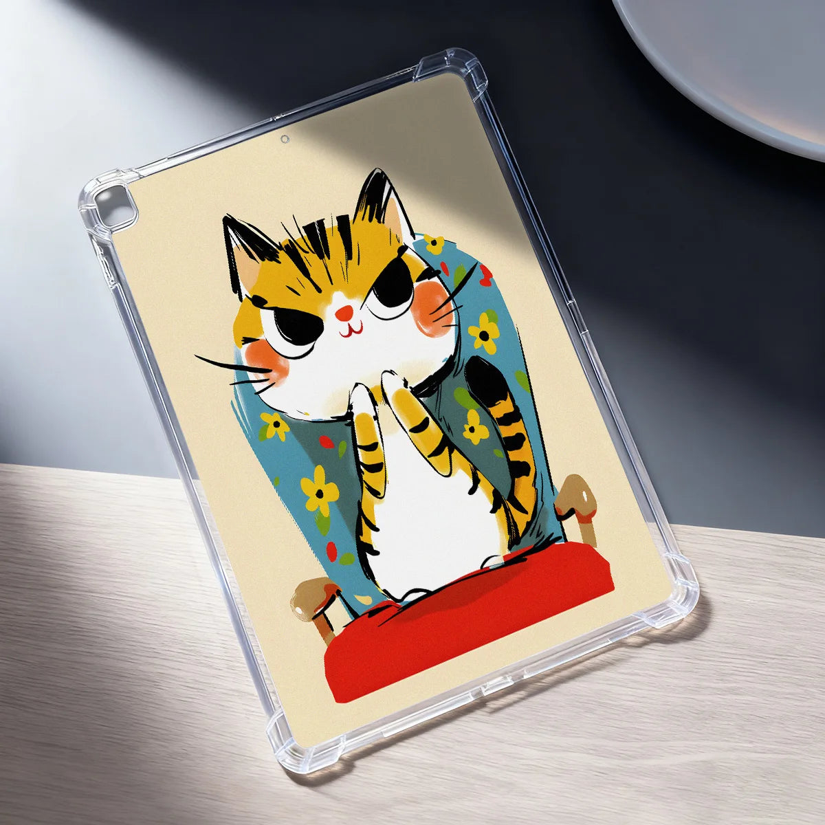 Clear Transparent Tablet Case for Apple iPad Pro 12.9 13 9.7 10.5 A16 11 10 9 8 Air 13 Mini 6 5 4 Cover Cute Artistic Cat Shell